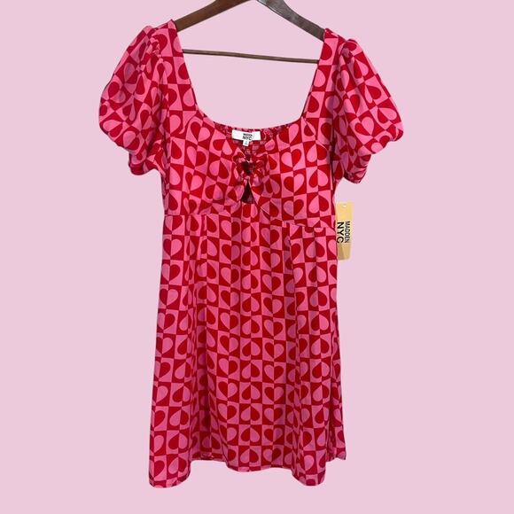 Pink heart print mini dress large - Picture 6 of 8